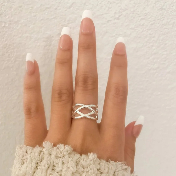 925 Sterling Silver Wide Ring Band Chunky Ring Band Minimalist Ring Thick Ring - Picture 3 of 10